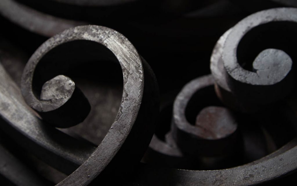 Forged Iron Scrolls As Fabricated